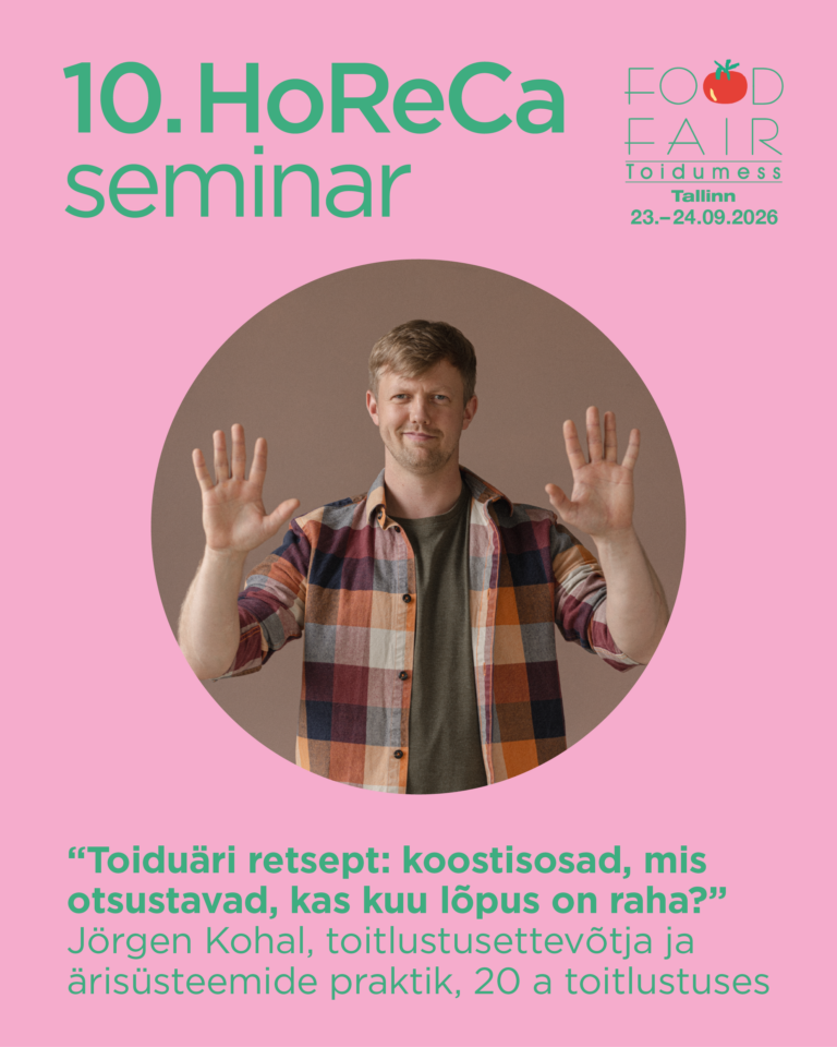 Jörgen Kohal 10. HoReCa seminari kõnelejana, Tallinna Toidumess 2026